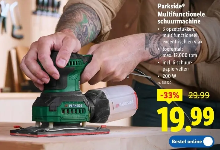 Promotie: Multifunctionele schuurmachine