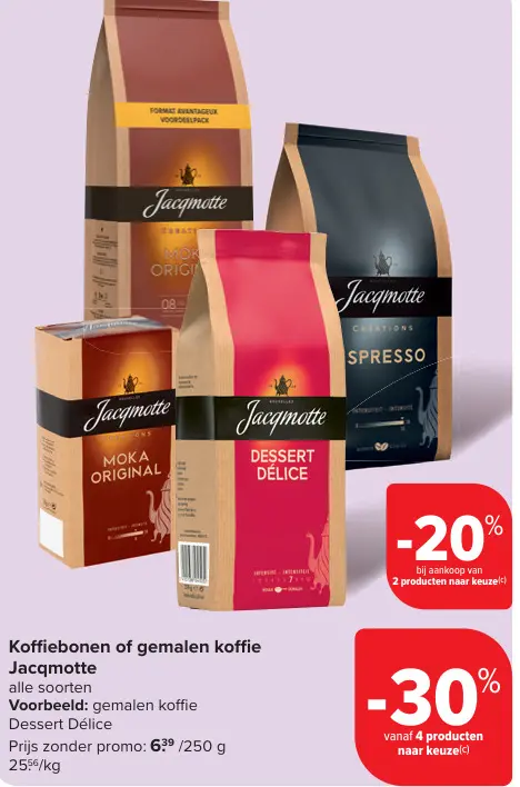 Promotie: Koffiebonen of gemalen koffie