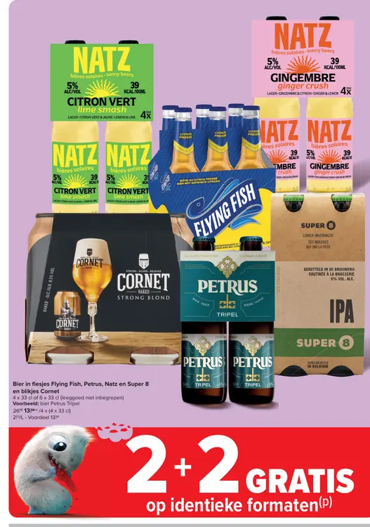 Promotie: bier in flesjes Flying Fish, Petrus, Natz en 
