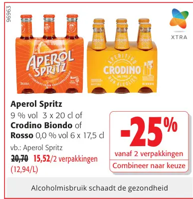 Promotie: Aperol Spritz or Crodino Biondo or Rosso