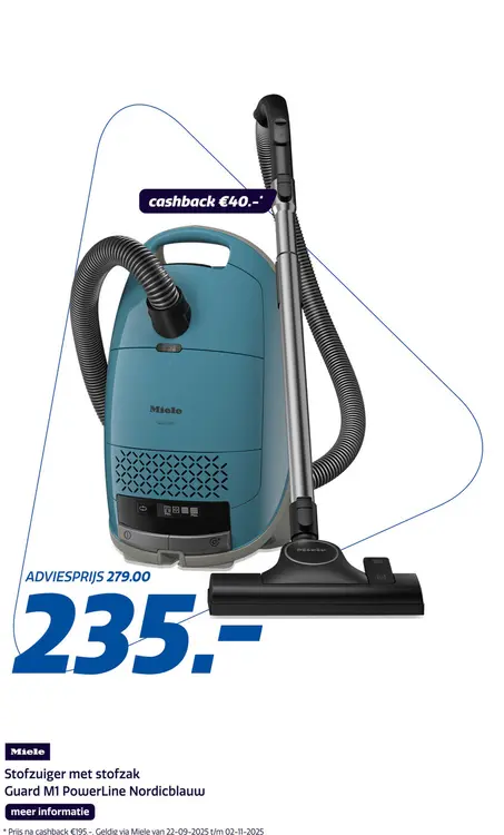 Aanbieding: Stofzuiger met stofzak Guard M1 PowerLine NordicBlauw