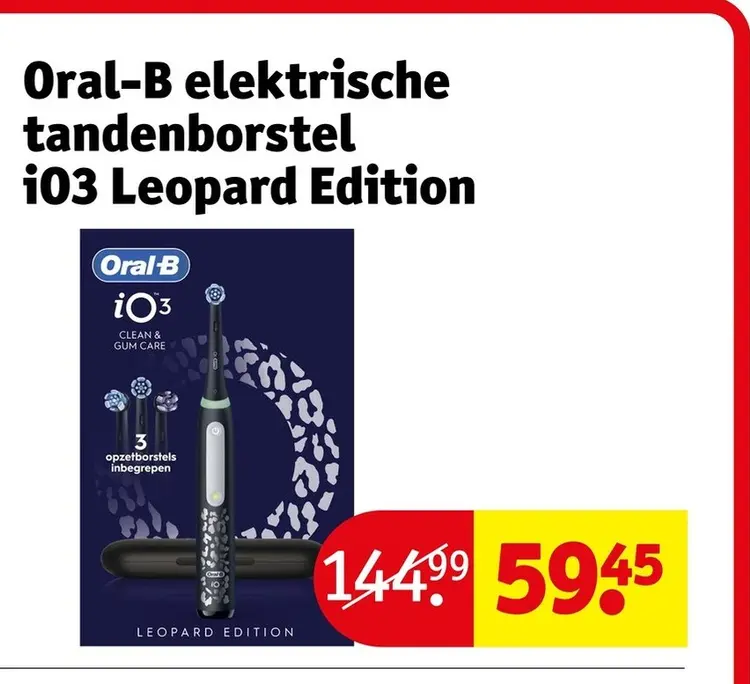 Aanbieding: Oral-B elektrische tandenborstel iO3 Leopard Edition