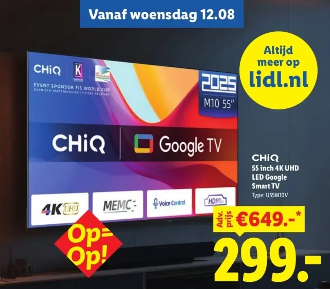Aanbieding: 55 inch 4K UHD LED Google Smart TV
