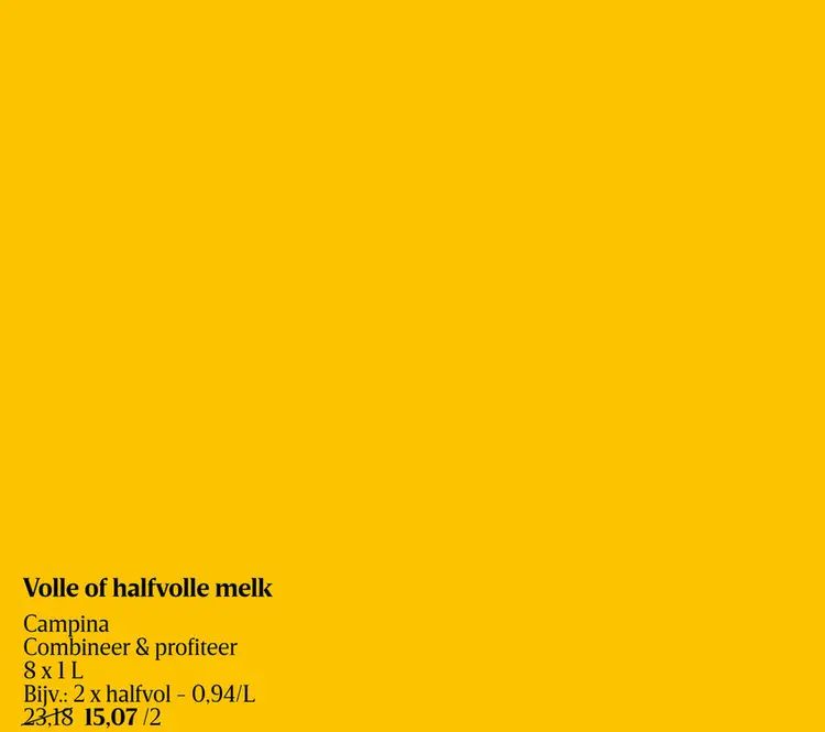 Promotie: Volle of halfvolle melk