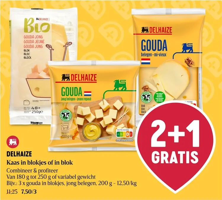 Promotie: Kaas in blokjes of in blok