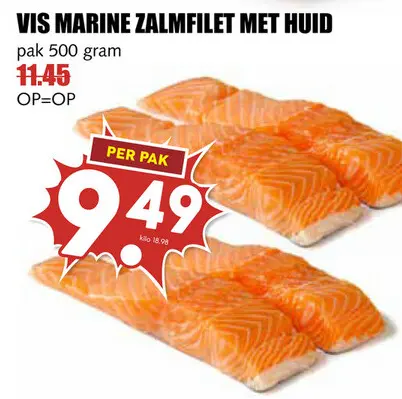 Aanbieding: Vis marine zalmfilet met huid