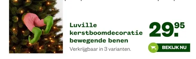 Aanbieding: kerstboomdecoratie bewegende benen