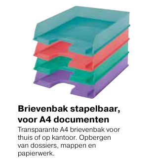 Aanbieding: Brievenbak stapelbaar, voor A4 documenten