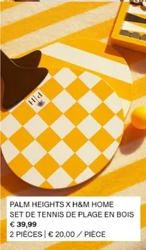 Offre: SET DE TENNIS DE PLAGE EN BOIS