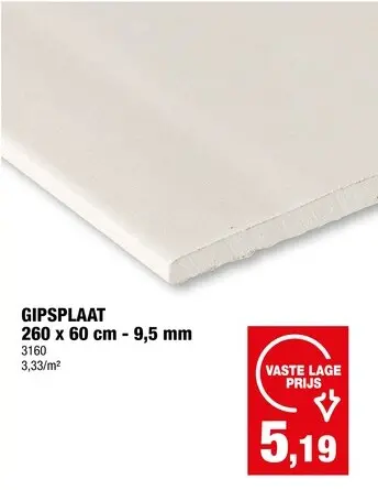 Promotie: Gipsplaat
