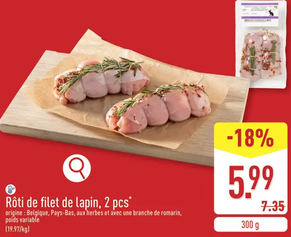 Offre: Rôti de filet de lapin