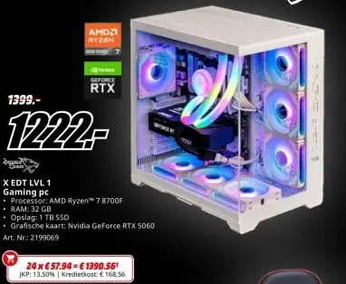Aanbieding: X EDT LVL 1 Gaming pc