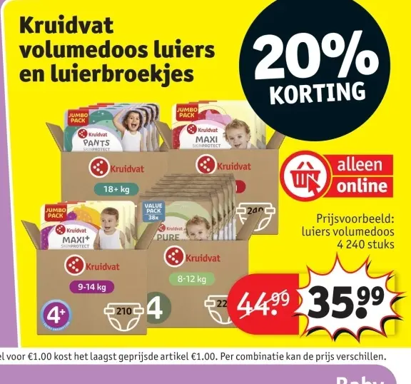 Promotie: Kruidvat volumedoos luiers en luierbroekjes