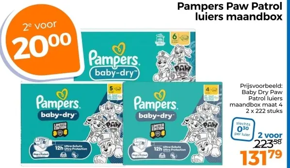 Aanbieding: Pampers Paw Patrol luiers maandbox