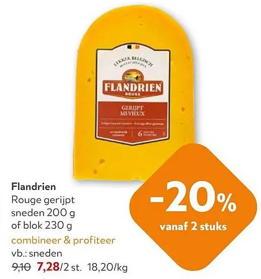 Promotie: Flandrien Rouge gerijpt sneden of blok