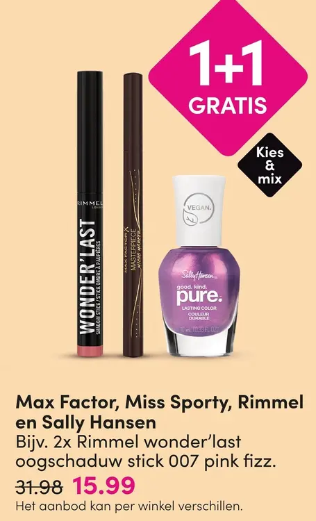 Aanbieding: Max Factor, Miss Sporty, Rimmel en Sally Hansen