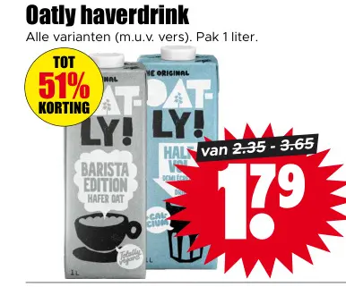 Aanbieding: Oatly haverdrink