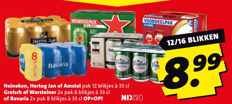 Aanbieding: Heineken, Hertog Jan, Amstel, Grolsch, Warste