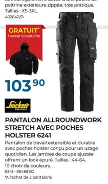 Offre: PANTALON ALLROUNDWORK STRETCH AVEC POCHES HOL