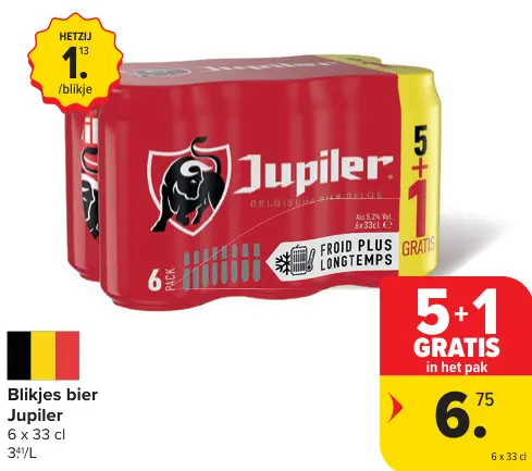 Promotie: Blikjes bier Jupiler