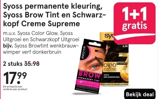 Aanbieding: Syoss permanente kleuring, Syoss Brow Tint en
