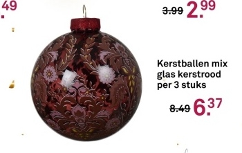 Aanbieding: Kerstballen mix glas kerststrood