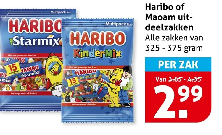 Aanbieding: Haribo of Maoam uitdeelzakken
