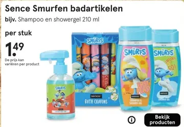 Aanbieding: Sence Smurfen badartikelen