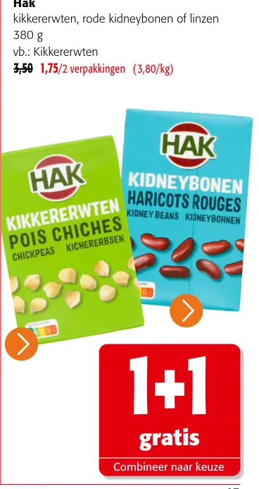 Promotie: Kikkererwten, rode kidneybonen of linzen