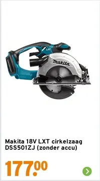 Aanbieding: Makita 18V LXT cirkelzaag DSS501ZJ (zonder accu)