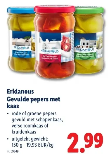 Promotie: Gevulde pepers met kaas