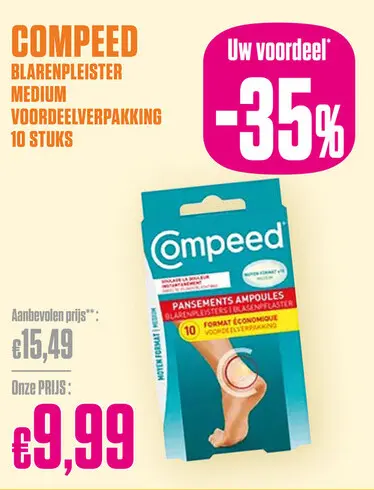 Promotie: Compeed Blarenpleister Medium Voordeelverpakking 10