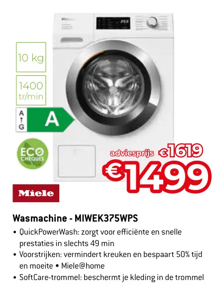 Promotie: Wasmachine - MIWEK375WPS