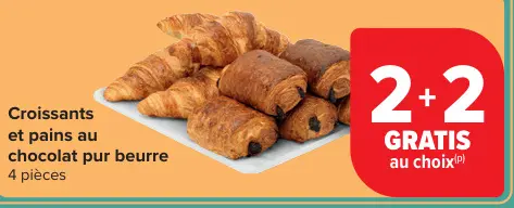 Offre: Croissants et pains au chocolat pur beurre