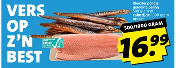 Aanbieding: Klooster pondje gerookte paling of zalmzijde