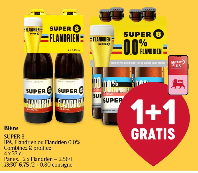 Offre: Bière SUPER 8 IPA, Flandrien ou Flandrien 0,0