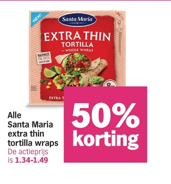 Aanbieding: Santa Maria extra thin tortilla wraps