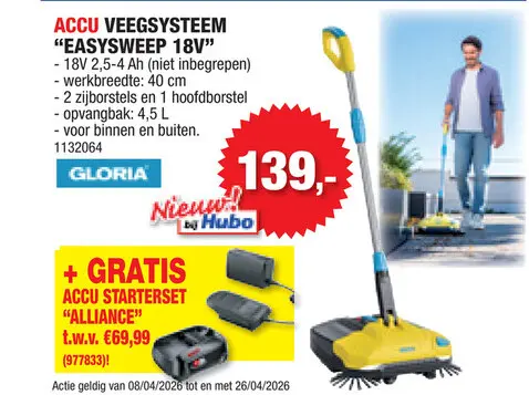 Promotie: Accu veegsysteem "easysweep 18v"