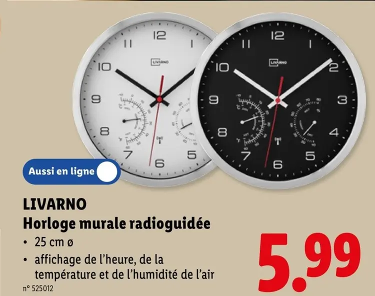 Offre: Horloge murale radioguidée
