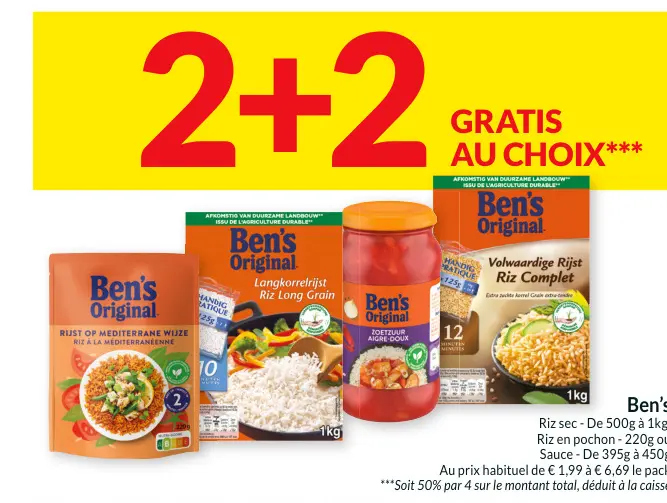 Offre: Riz sec, Riz en pochon, Sauce