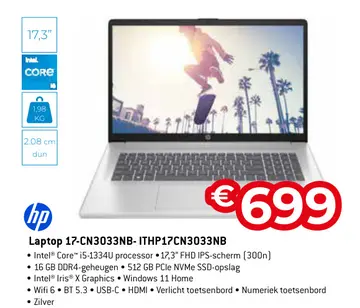 Aanbieding: Laptop 17-CN3033NB-ITHP17CN3033NB