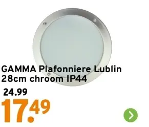 Aanbieding: Plafonniere Lublin 28cm chroom IP44