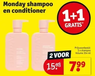 Promotie: Monday shampoo en conditioner