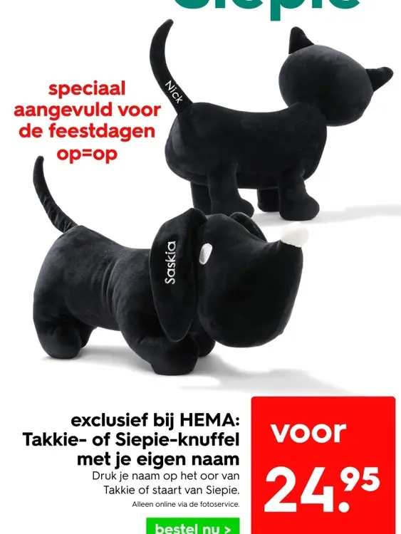 Aanbieding: Takkie- of Siepie-knuffel