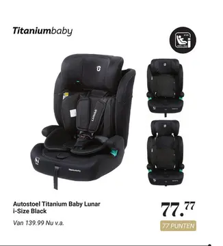 Aanbieding: Autostoel Titanium Baby Lunar i-Size Black