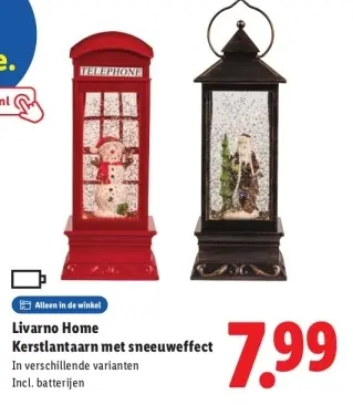Aanbieding: Kerstlantaarn met sneeuweffect