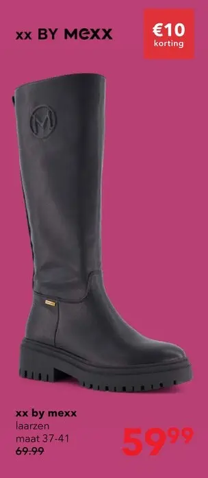 Aanbieding: xx by Mexx dames hoge laars zwart