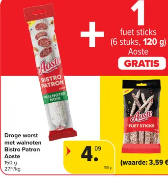 Aanbieding: Droge worst met walnoten Bistro Patron