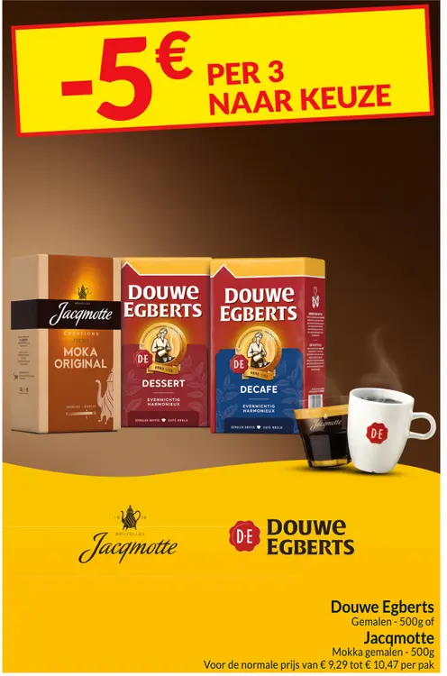 Promotie: Douwe Egberts Gemalen of Jacqmotte Mokka gemalen