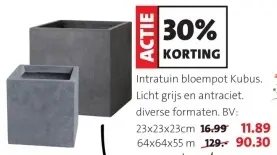 Aanbieding: Intratuin bloempot Kubus